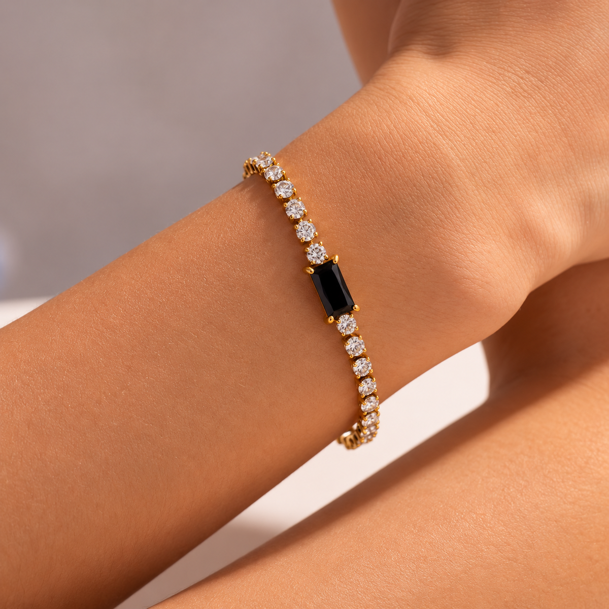 The Noir Tennis Bracelet