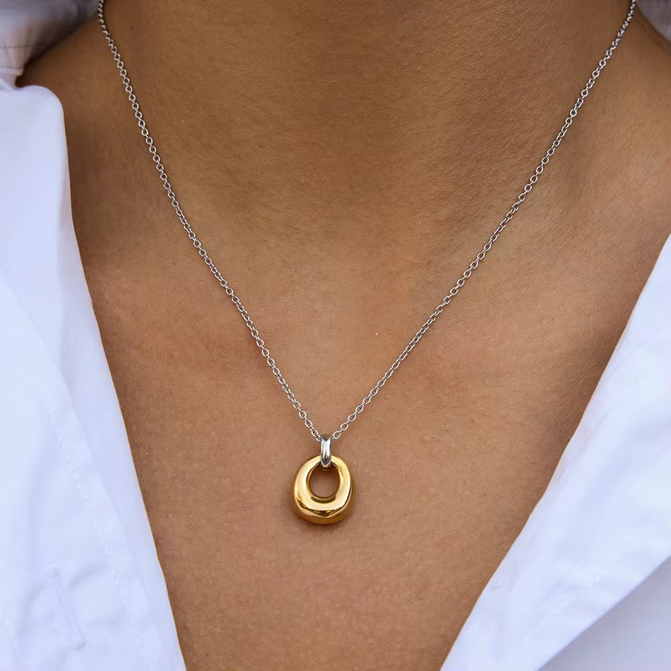 The Celeste Two-Tone Pendant Necklace